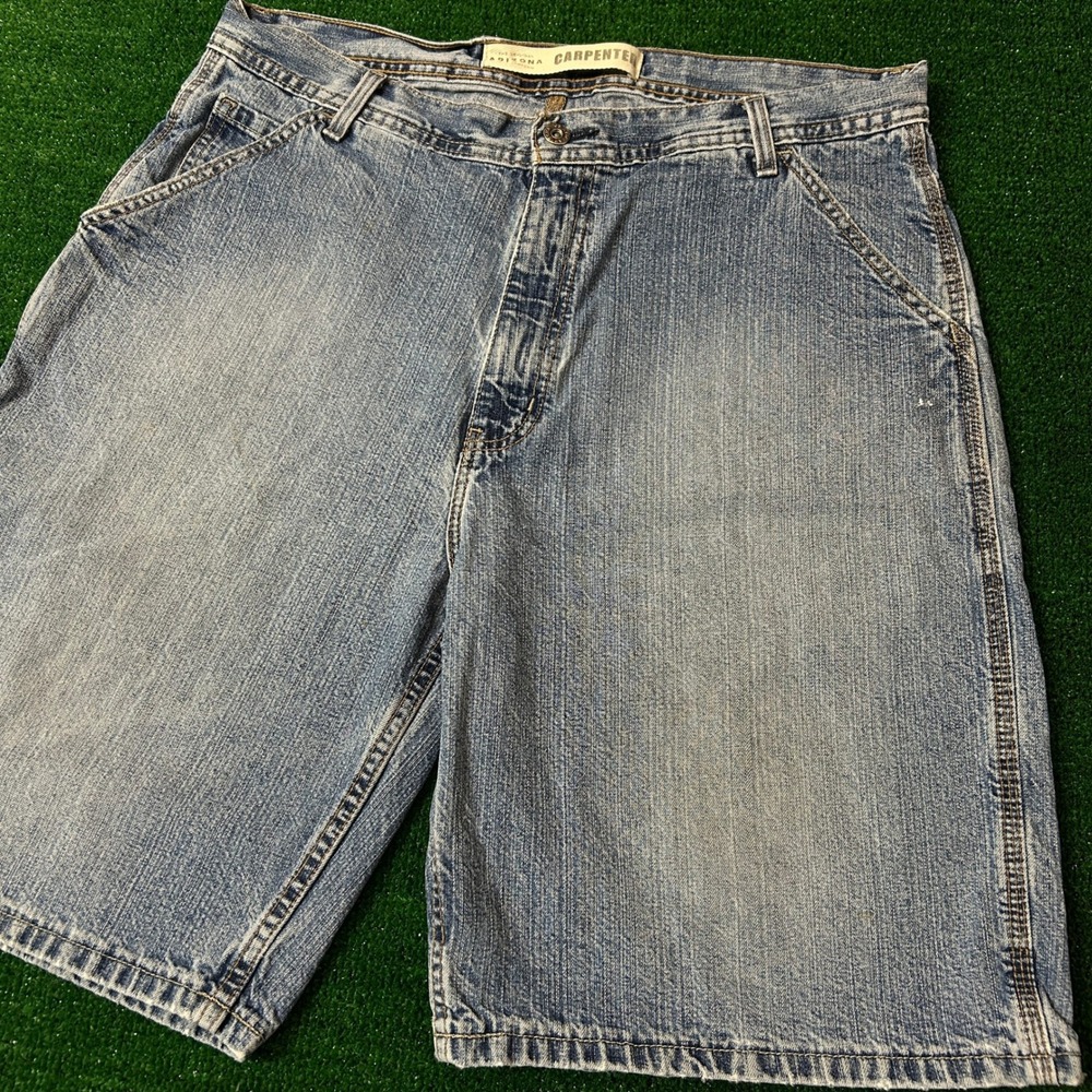 Vintage Arizona Carpenter Jort Shorts Mens 36 Blue Denim Utility Workwear
